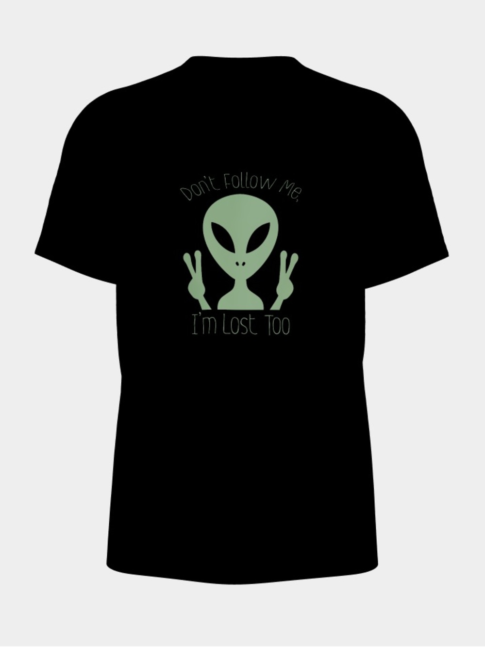 T-Shirt with Green Alien Graphic
